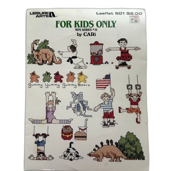Leisure Arts “For Kids Only” Mini Series #11 Leaflet 501 Cross Stitch Pattern - Picture 1 of 2